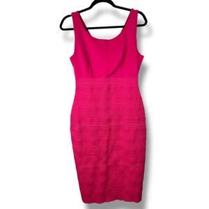 New York & Company Fuchsia Bandaged Textured Form-Fitting Bodycon Sheath Dress